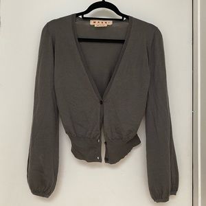 Marni Cashmere Cropped Cardigan / Shrug in Gray